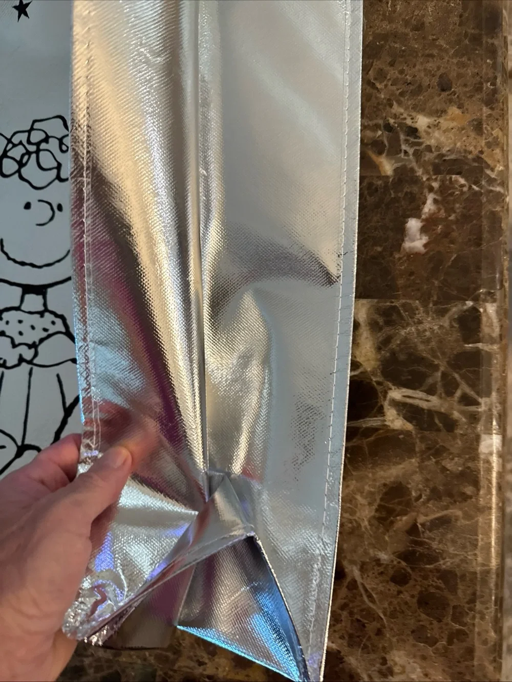 Snoopy Halloween Reusable Tote Bag in silver